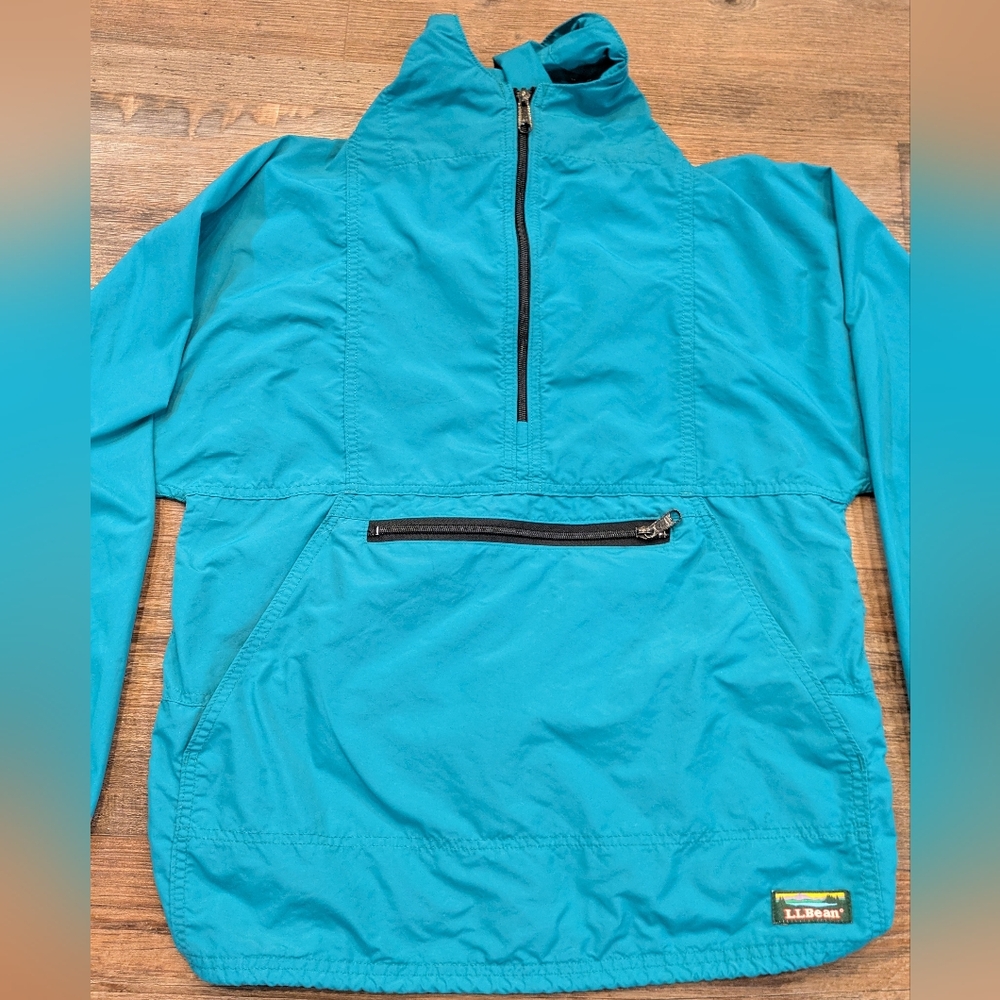 Vintage L.L. Bean Anorak Windbreaker Rain Jacket Teal Women's Size Small